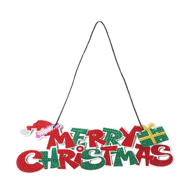 Kit de colgante de tablero de feliz Navidad con pintura de diamante, cadena de encanto de diamantes de imitación de mosaico FLhrweasw Nuevo