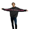 thumbnail image 5 of Matching Hoodies for Couples I Love You This Much Hoodie Cute Valentine's Day Sweatshirts Long Sleeve Oversized Shirt His and Her Pullover with Heart Letters, 5 of 8