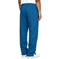 thumbnail image 4 of Mens Sweat Pants Dqueduo Men's Casual Straight Leg Sweatpants Elastic Drawstring Waist Solid Color Trousers With Leather Patch Side Slits XL A Blue, 4 of 7