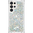 thumbnail image 2 of Case for Samsung Galaxy S24 Ultra Case Glitter Liquid Cute Clear Phone Case Floating Quicksand Shockproof Protective Bumper Soft TPU Case for Samsung Galaxy S24 Ultra Love Sliver YB, 2 of 14