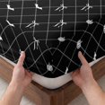 thumbnail image 3 of Cal.King Size Fitted Sheet Set - Black Halloween 3 Piece Bedding Sets 16" Deep Pocket Fitted Sheet with 2 Pillowcases, Checkered Bat Bow Brushed Microfiber Hotel Luxury Bed Sheets, 3 of 9