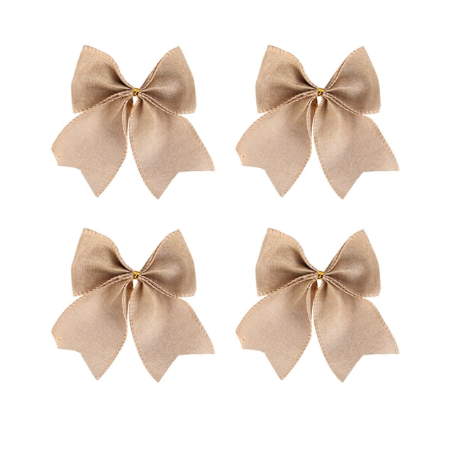 Christmas Tree Bows Plaid Polyester Festive Bow Decoration For Tree Or Gift Box Packaging 5.12 in x 2.56 in