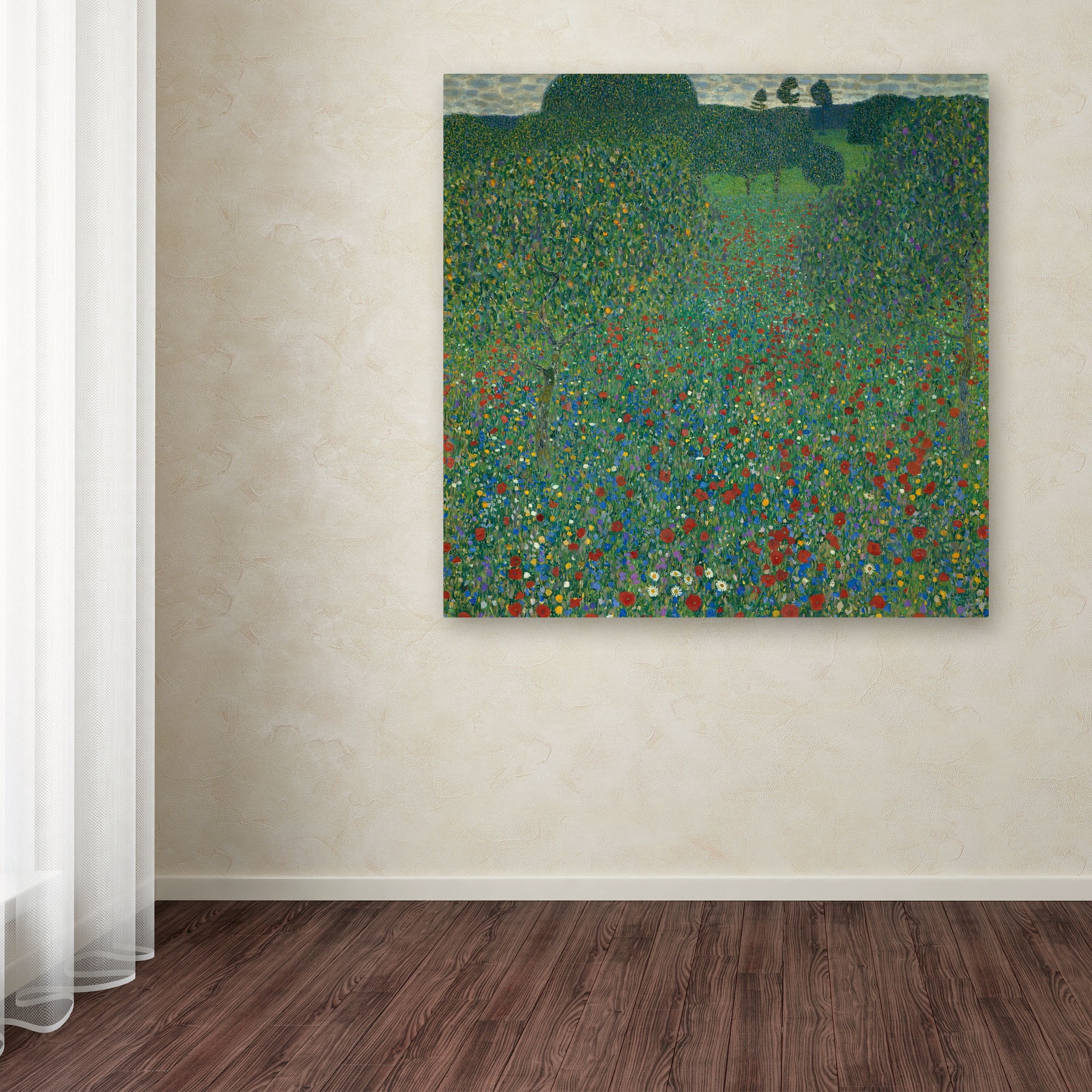 Trademark Fine Art "Field of Poppies" 1907 Canvas Art by Gustav Klimt
