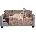 thumbnail image 1 of Original Patent Pending Reversible Small Sofa Protector, Many Colors, Seat Width to 62 Inch, Furniture Slipcover, 2 Inch Strap, Couch Slip Cover Throw for Pets, Kids Cats, Dog Chocolate, 1 of 8
