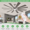thumbnail image 3 of 62" Ceiling Fan with Light and Remote, Damp Rated 12 Blades Modern Farmhouse Large Double-sided Reversible Commercial Dimmable Fan for Exterior Outside Porch Gazebo, 3 of 16