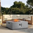 thumbnail image 2 of ESSENTIAL LOUNGER Outdoor Propane Fire Pit 50,000 BTU 35-inch Square Concrete Natural Gas Fire Table Outside Smokeless Firepit Furniture with Propane Tank Metal Stand, 2 of 14