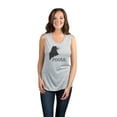 thumbnail image 2 of Thread Tank Home Roots State Maine ME 819W Women's Sleeveless Muscle Tank Top Sport Grey Medium, 2 of 4