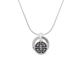 thumbnail image 2 of Delight Jewelry Silvertone Black Chinese Blessing Hockey Ring Charm Necklace, 18", 2 of 4