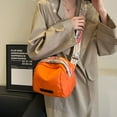 thumbnail image 5 of Stylish Women's Crossbody Bag Versatile Spring Summer Shoulder Shell Bag with Adjustable Straps Canvas Lightweight for Casual Daily Use, Orange, 5 of 6