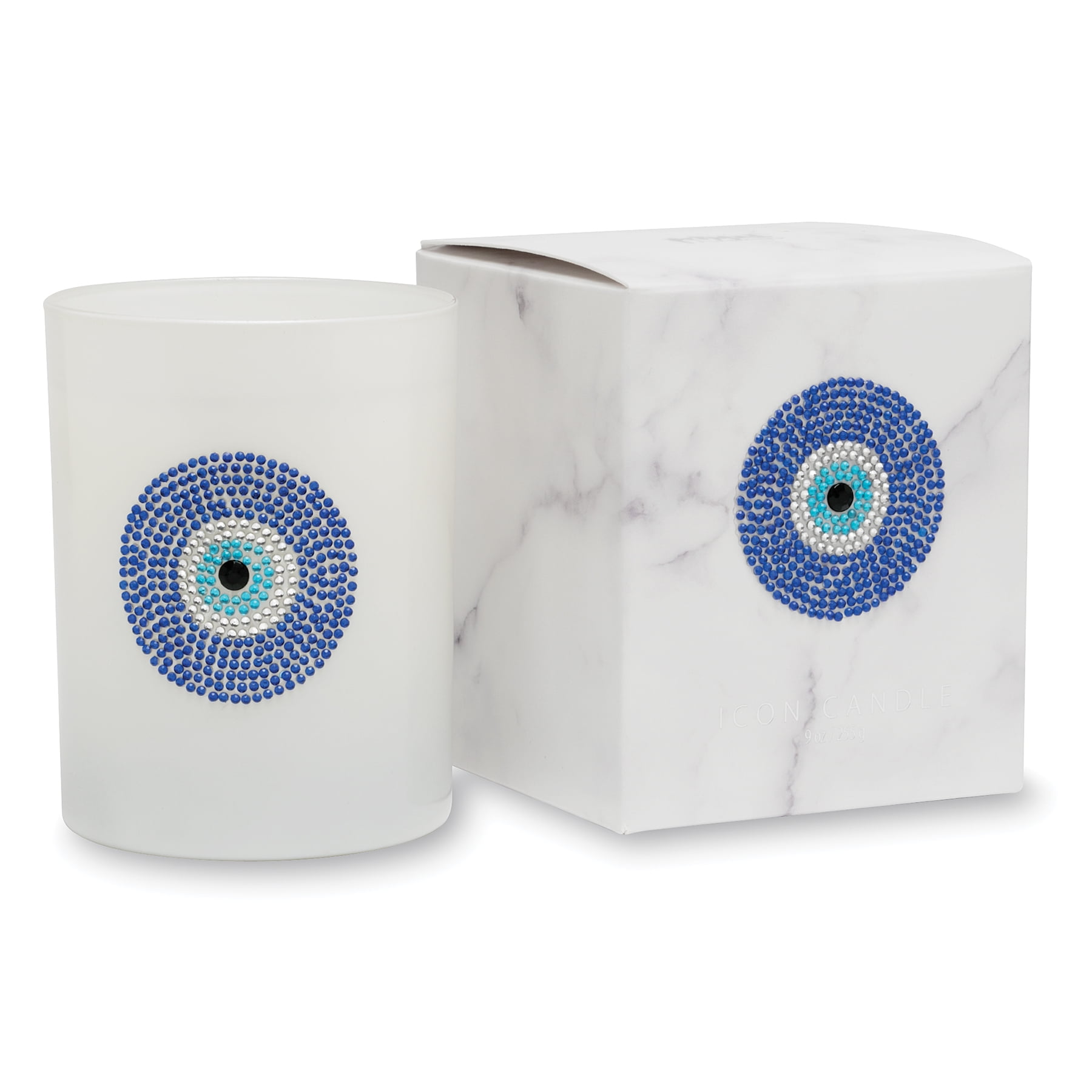 Evil Eye 9.5 oz White Icon Candle