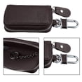 thumbnail image 4 of Unique Bargains Car Key Case Faux Leather Zipper Multifunctional Car Fob Key Case for Auto Remote Key Dark Brown, 4 of 7