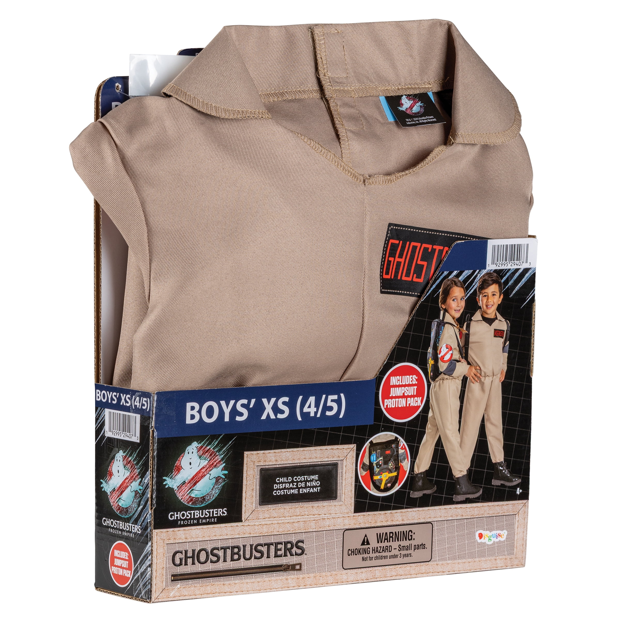 Ghostbusters: Frozen Empire Ghostbusters Halloween Costume for Children, 2-Piece, Boys' Size XS (4/5), by Disguise
