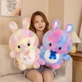 thumbnail image 2 of Kitem 35/45/55cm Rainbow Rabbit Doll PP Cotton Filled Soft Lovely Doll Pillow Creative Sofa Ornament Sleeping Accompany Stuffed Animal Bunny Plush Doll Toy Birthday Gift, 2 of 13