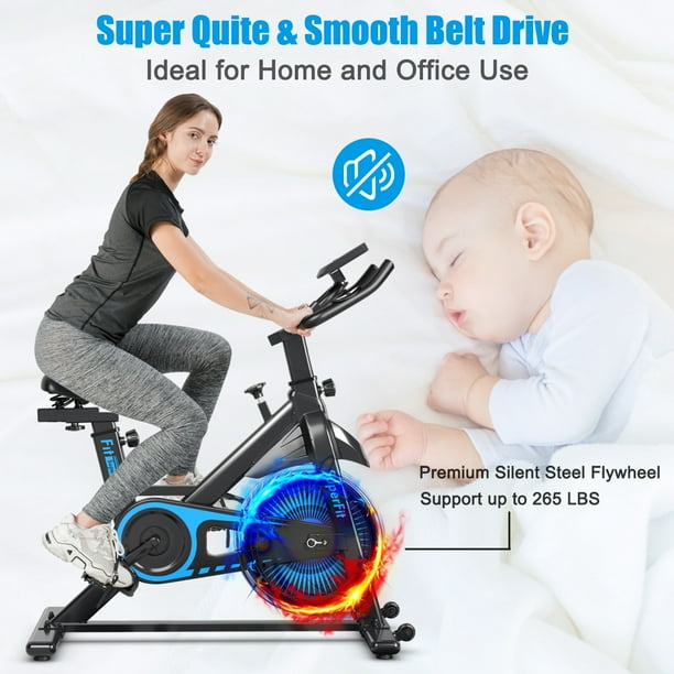 SuperFit Indoor Cycling Stationary Bike Belt Drive Adjustable See Details Black