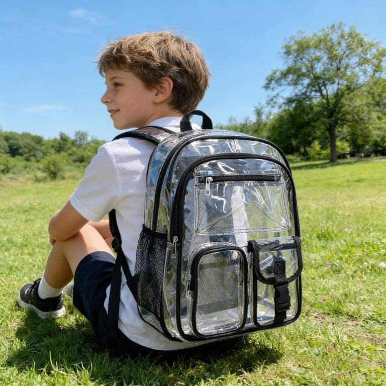 clear pvc mini backpack Cute Transparent Bookbag for Women, Purple through design enables quick access to your essentials while assisting you in bypassing lengthy inspections at stadium gates Mini Clear PVC Backpack -