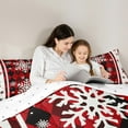 thumbnail image 5 of Castle Fairy Xmas Snowflake 3 Pieces Queen Comforter Set for Teens Boys Girls,Geometric Plaid Grid Ultra Soft Bedding Sets,Merry Christmas Bedding Comforter Set,Ultra Soft Home Decor, 5 of 8