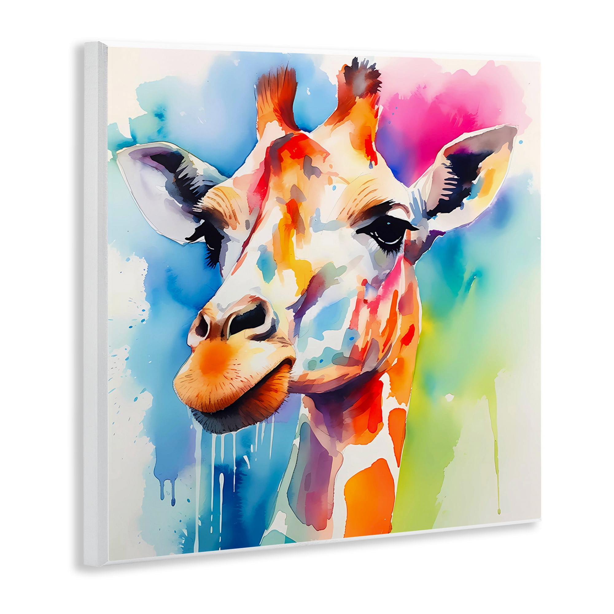 Stupell Industries Modern Paint Giraffe Animals & Insects Painting Unframed Art Print Wall Art, 12 x 12