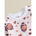 thumbnail image 2 of ZAXARRA Toddler Girls Clothes Long Sleeve Floral Rugby Heart Rugby Print Crewneck Sweatshirt Drawstring Pants Set, 2 of 6