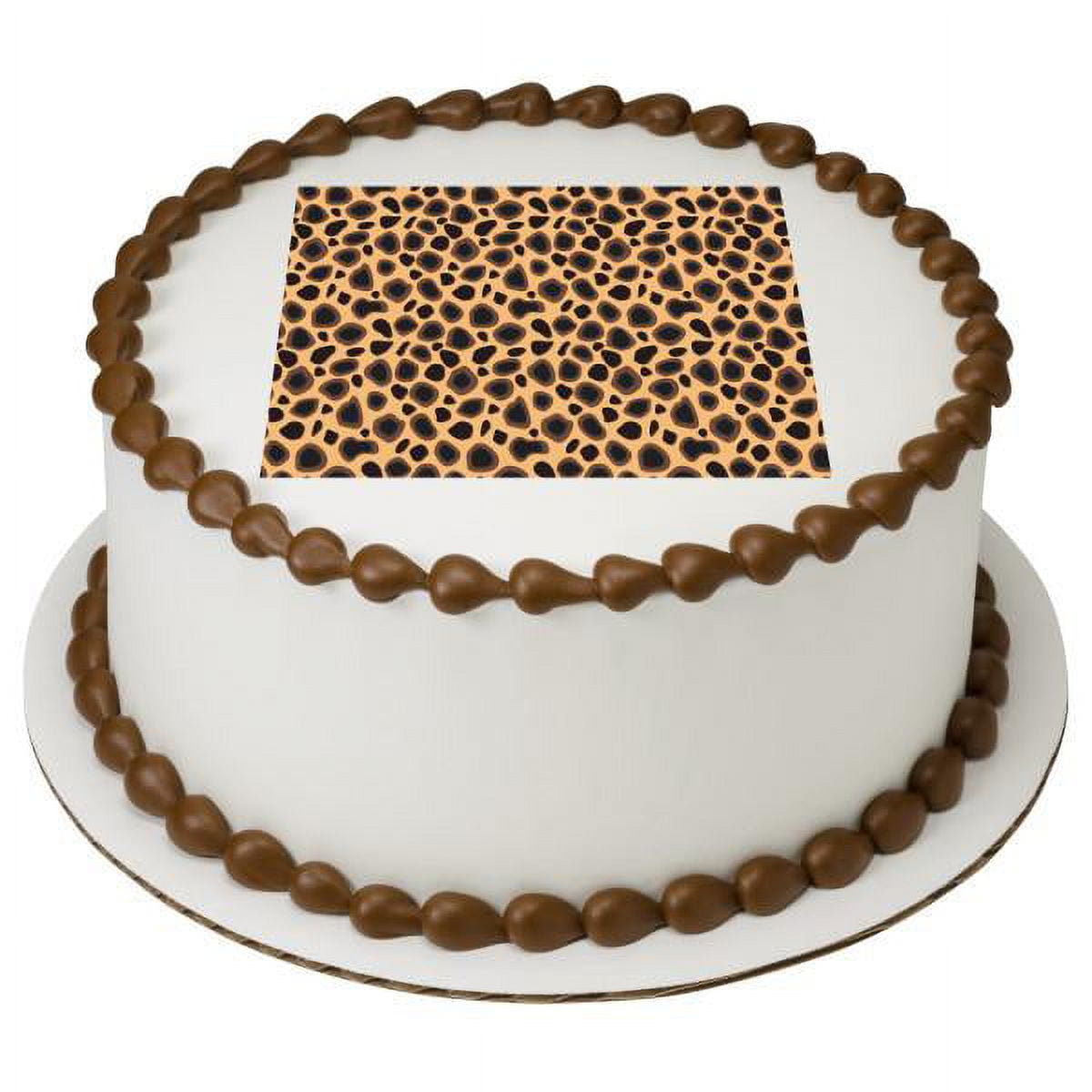Leopard Pattern Edible Cake Topper Image