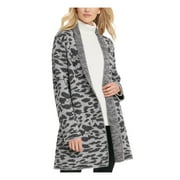 DKNY $119 Womens New Gray Animal Print Long Sleeve Sweater XS\S B+B