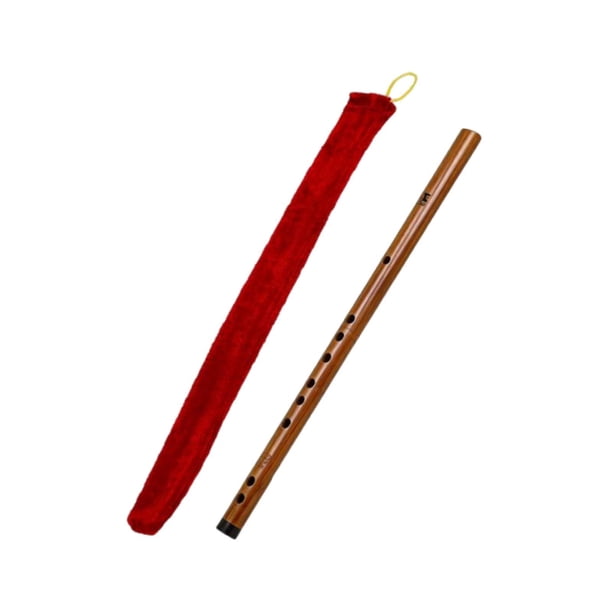 Flauta de bambú con bolsa de terciopelo, instrumento musical chino para espectáculos. Clave de E