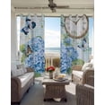 thumbnail image 4 of Blue Vintage Hydrangea Blackout Curtains 45 Inches Long for Bedroom, Spring Rustic Clock Butterfly Thermal Insulated Room Darkening Black Out Window Curtain Panels Grommet Drapes for Living Room, 4 of 8