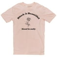 thumbnail image 2 of Big Size Black Is Beautiful Cotton Short Sleeve Graphic Shirt - Pale Pink 3XL, 2 of 4