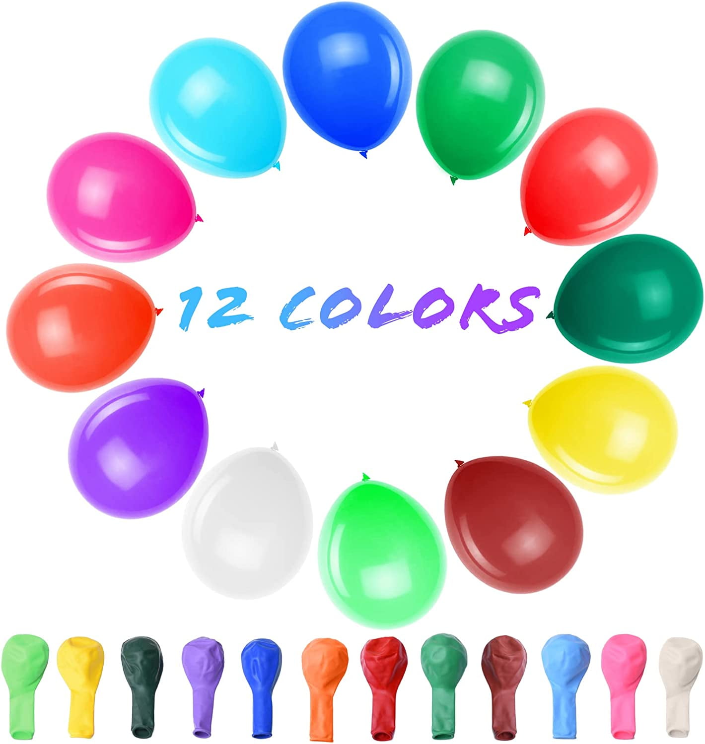 Thickened balloons, 120 PCS Balloons Assorted Colors, Latex for Kid's Birthday Party, Exquisite Rainbow Balloon, 12 Inches 13 Kinds of Rianbow Colorful Party Decorations.