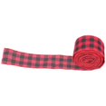 thumbnail image 5 of Christmas Wired Edge Plaid Ribbon 5m for Home DIY Gift Wrapping Crafts Black Red, 5 of 5