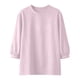 thumbnail image 2 of TaTaai Women's Casual Solid Color Cotton Linen 3/4 Sleeve Round Neck Tops, Loose Simple Breathable All Match Commute Daily T-Shirts Gift, 2 of 8