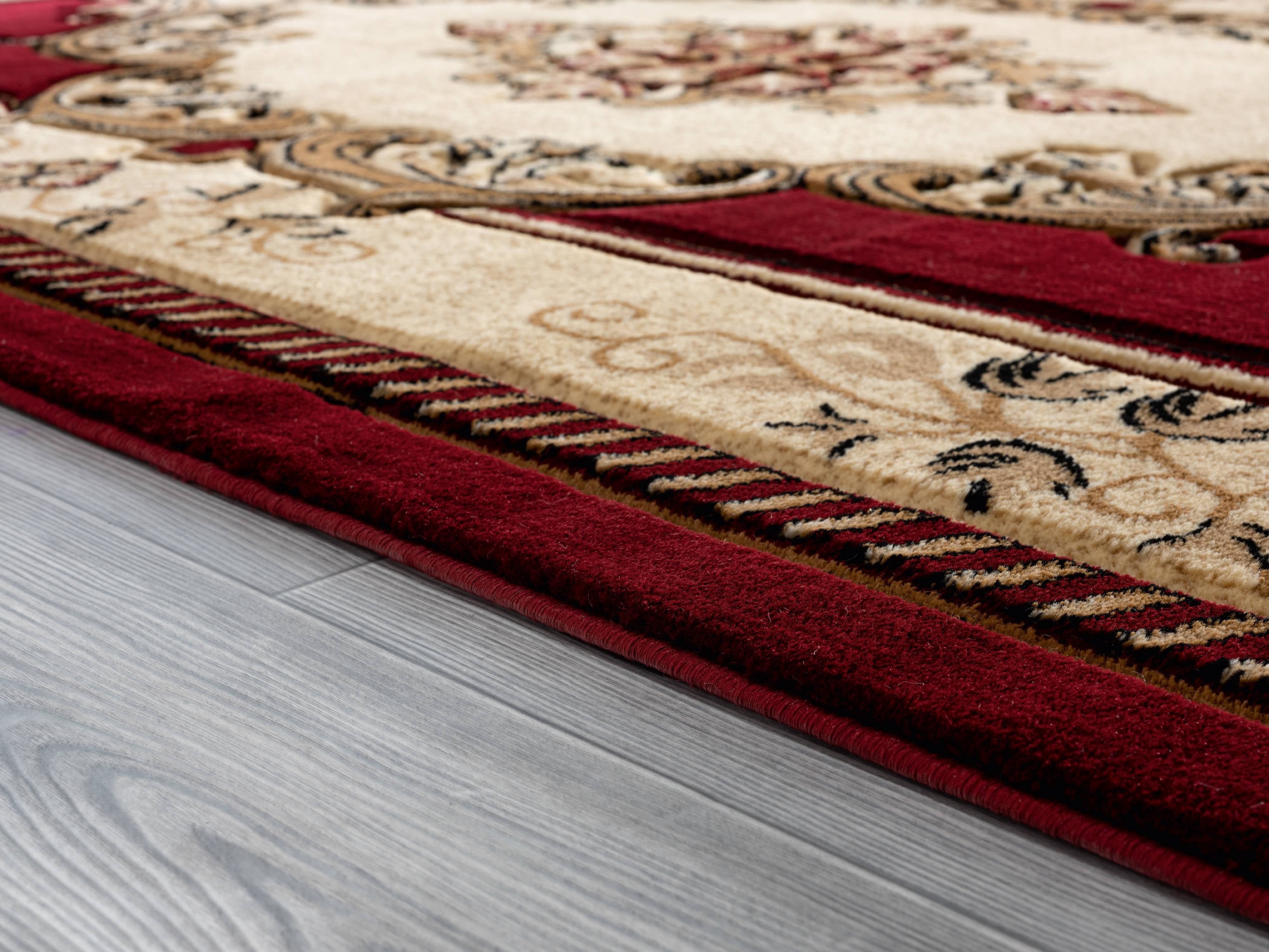 United Weavers Drachma Patras Traditional Medallion Area Rug, Burgundy, 5'3" x 7'6"