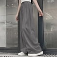 thumbnail image 3 of BLCHUNen Clothes for Girls Wide Leg Pleated Pants Elastic High Waisted Cooling Casual Solid Color Trousers, 3 of 4