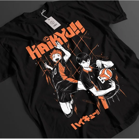 RARE Haikyuu Shirt Shoyo Hinata Tshirt Kageyama T-Shirt Tsukki Kuroo Sport Anime Tee