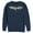 Navy Blue, variant on Men's Batman Logo Messy Text  Sweatshirt Charcoal Heather Small
