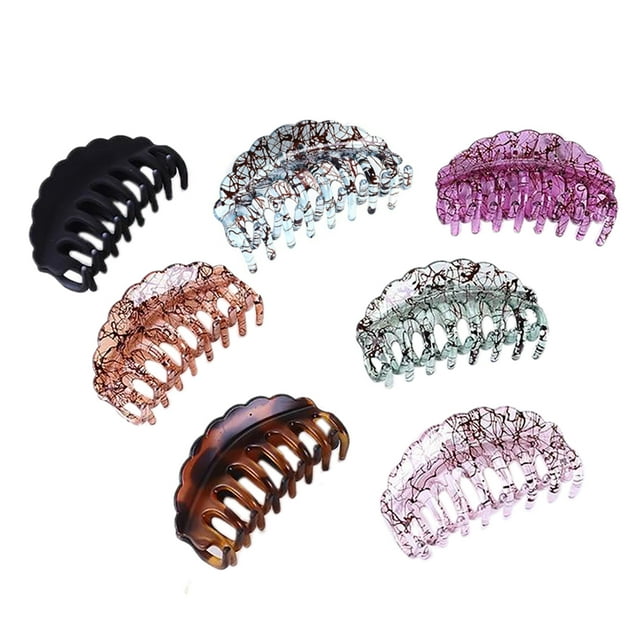 7 Pcs Pince à Cheveux en Plastique pour Femmes Pince à Mâchoires Mode Léopard Pince à Cheveux