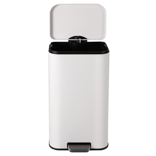 Garvee Bote de Basura 30L de Acero Inoxidable con Pedal y Tapa de Cierre Suave – Incluye Cubo Interior, para Cocina y Oficina