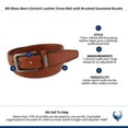 thumbnail image 5 of Bill Blass  Stretch Leather Dress Belt with Brushed Gunmetal Buckle (Men), 5 of 5
