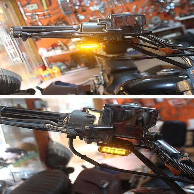 Señal de para Motocicleta, Delantera Y Trasera, 12 Voltios, Intermitente Universal para Orificios para Tornillos de Montaje M8 Enchapado Yotijar señales de giro de motocicleta