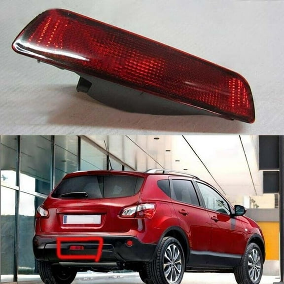 DAMIFU Red Lens Rear Bumper Fog Light Middle Tail Lamp Fits For Nissan Qashqai 2007-13 Car Automobiles Light 26580JE20A