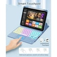 thumbnail image 4 of Funda con Teclado Retroiluminado Azul, Rotación de 360° con Soporte para Lápiz para iPad 11" 2025/10.9" 2022, 4 of 9