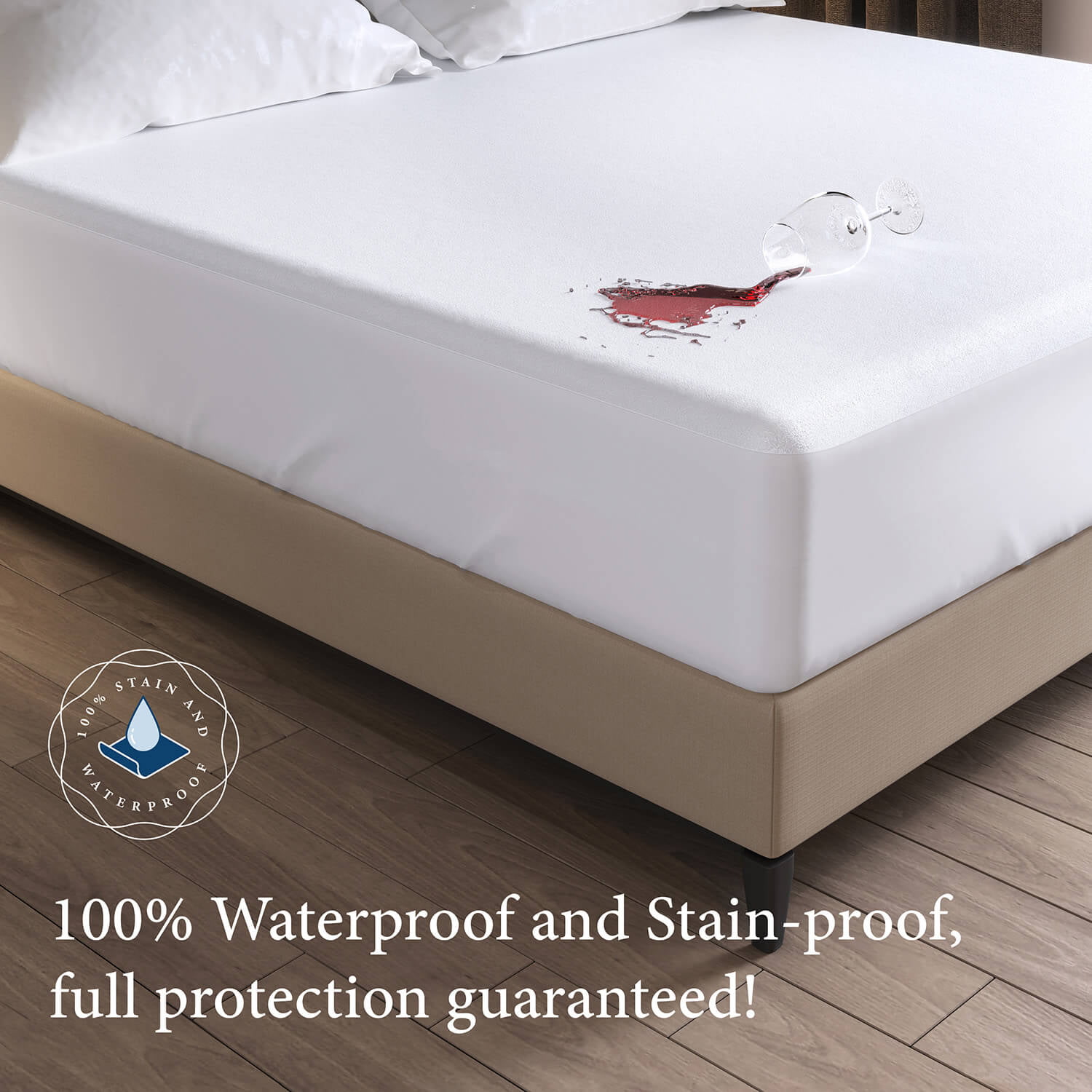 Full Size Details about   Fabric Mattress Protector-Waterproof & Dust Mite Proof Durable Cover
