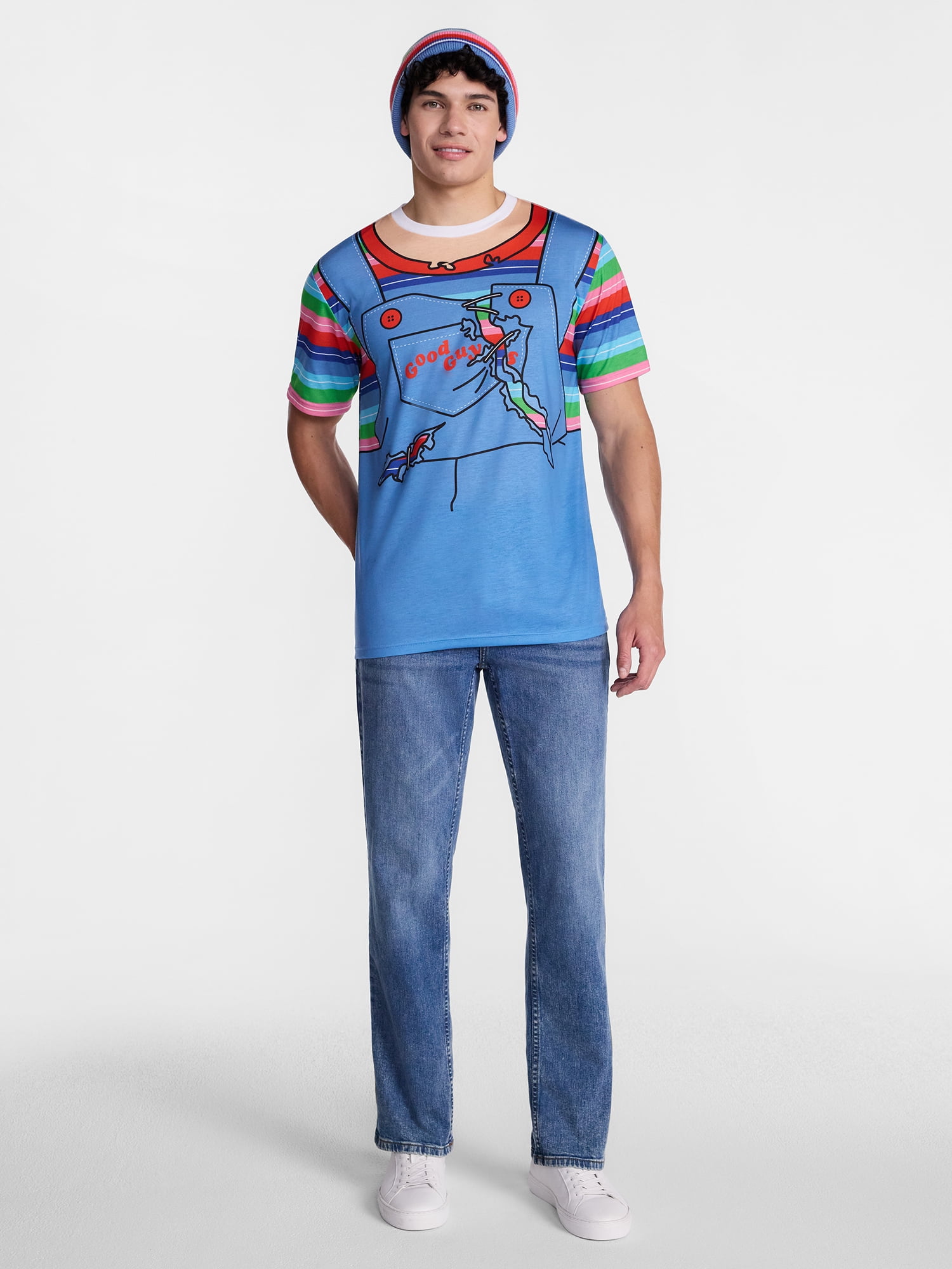 Chucky Men's and Big Men's Graphic Cosplay Tee and Beanie Set, 2-Piece, Sizes XS-3XL