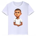 thumbnail image 4 of Camiseta de algodón blanca con estampado de Mbappé para niños, camisetas deportivas informales de verano de manga corta para niños y niñas, 4 of 5
