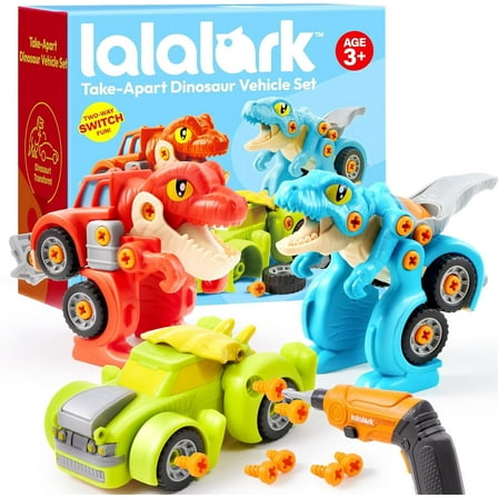 Lalalark Take Apart Dinosaur Toys for Kids, Educational Construction Building Kids Toy with Electric Drill - Best Gifts for Toddlers Age 3-8 Year Old