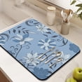 thumbnail image 3 of Bloom and Blossom Dish Drying Mat, Absorbent Floral Coffee Bar Mat, Vintage Botanical Kitchen Counter Protector, 3 of 6
