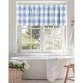 thumbnail image 4 of Rustic Country Valances for Windows Blue Watercolor Plaid Farmhouse Valance Rod Pocket Light Filtering Short Window Treatments Curtains for Kitchen Bathroom Living Room Bedroom, 1 Panel, 42 x 12 Inch, 4 of 7