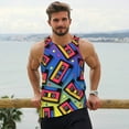 thumbnail image 6 of Pofeuu Vintage Audio Cassettes Print Men's Workout Tank Tops Sleeveless Muscle Gym Shirt Quick Dry-, 6 of 7
