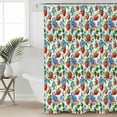 thumbnail image 6 of Shower Curtains Strawberry Blue Floral Leaf Bath Curtain Wildflowers Plant Waterproof Bathroom Shower Curtain Set with Hooks Decoration 72 x 84 Inches, 6 of 7