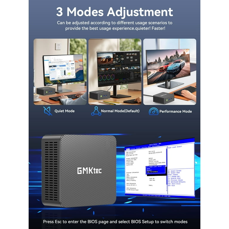 GMKtec Mini PC, Intel Alder Lake N95(Up to 3.4GHz), 8GB DDR4 128GB