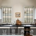 thumbnail image 2 of Vintage Teal Wood Grain Kitchen Curtains - Vintage Tier Cafe Curtains for Bathroom Living RV Rod Pocket Window Drapes 36 Inch 2 Panels Set 28"x36" Window Treatment Tiers, 2 of 4